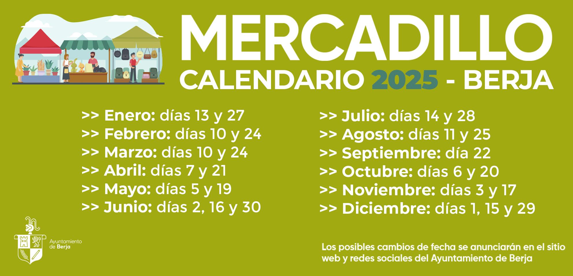 Calendario del Mercadillo 2025